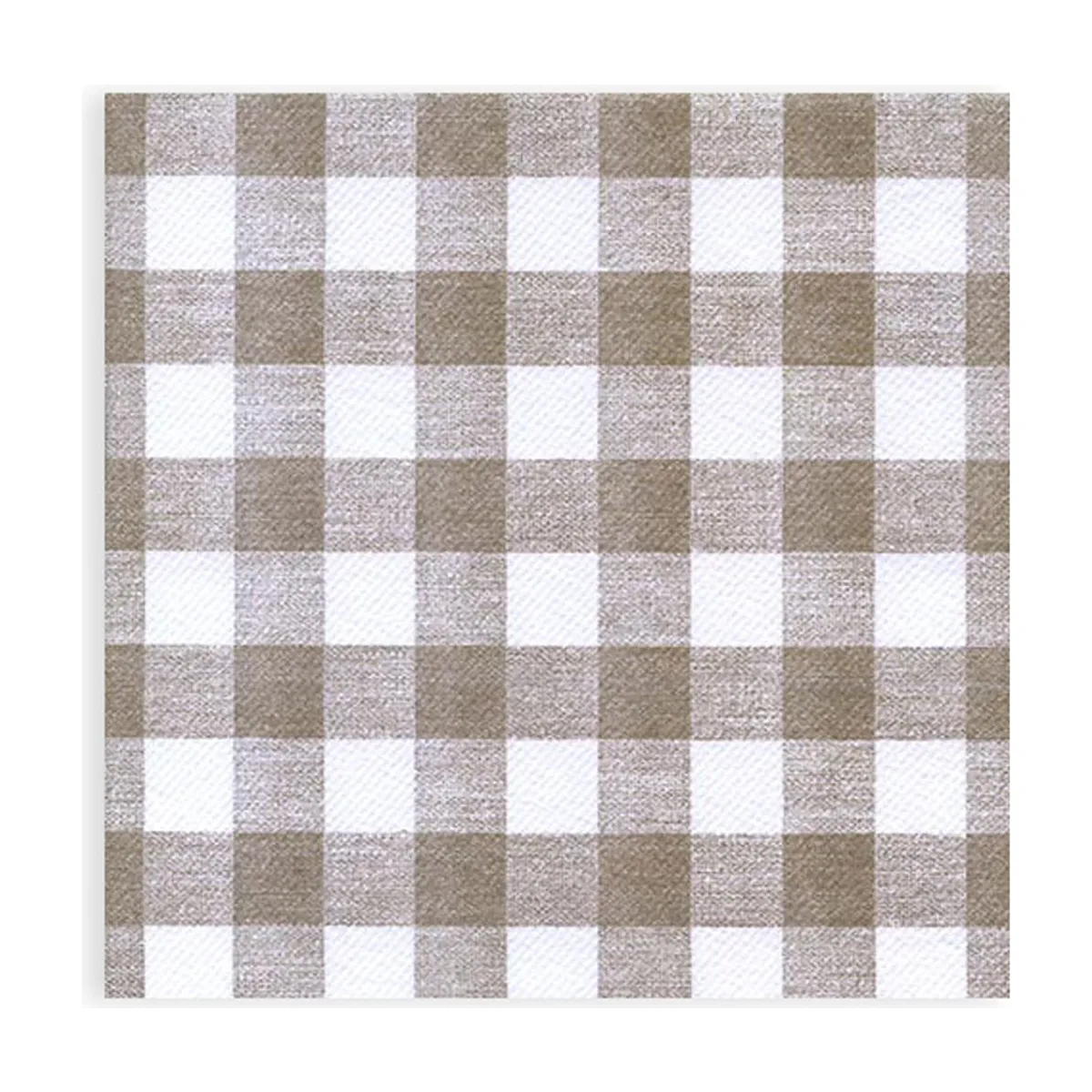 Airlaid Motivserviette, kariert braun, 40x40cm, 800 Stück – SemyTop – Motivservietten