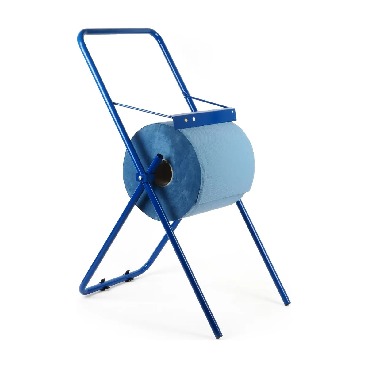 Quicky Putzrollen-Spender Bodenständer, blau, Stahl, bis 30cm – QUICKY – Weitere Spender