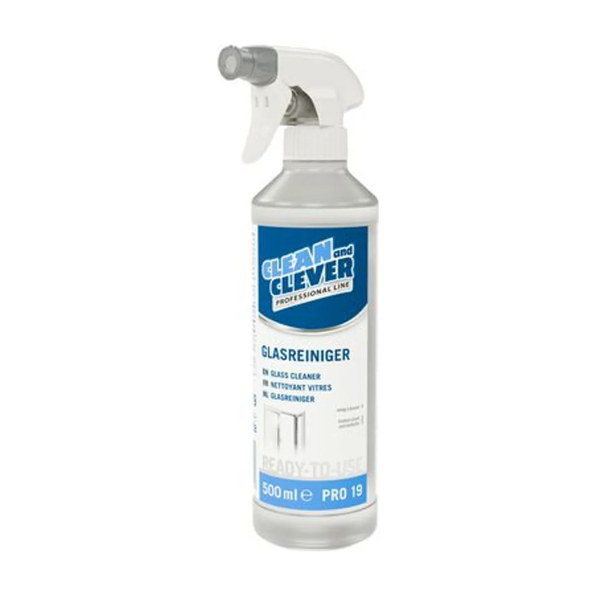 PRO19 Glasreiniger, 500 ml – CLEAN and CLEVER PROFESSIONAL – Glas- & Oberflächenreiniger
