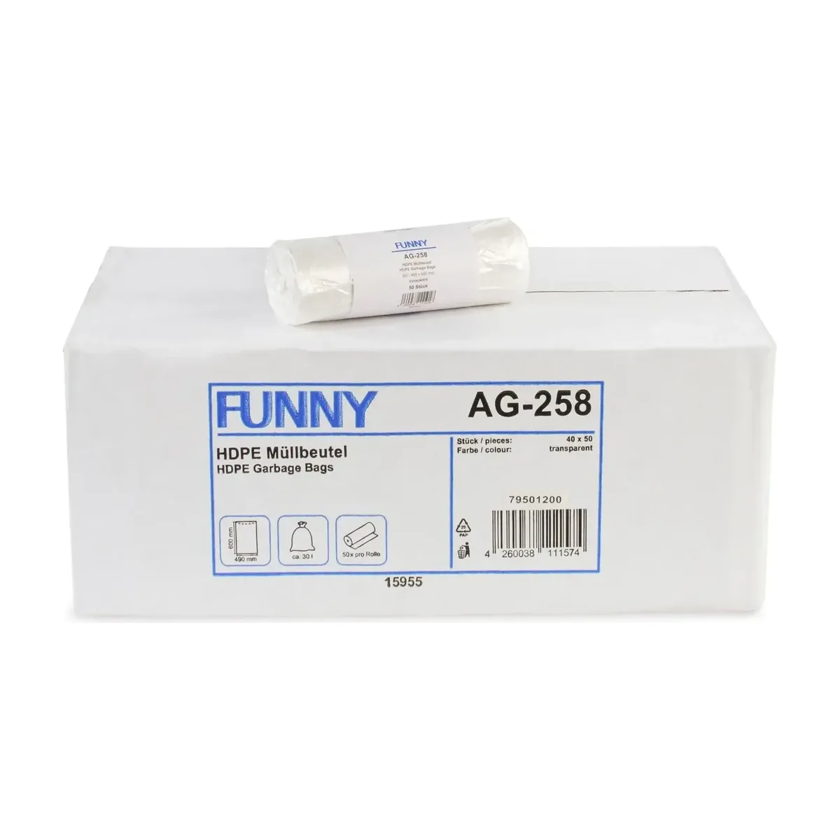 Funny HDPE Müllbeutel natur - 2.000 Stück – Funny – Müllbeutel
