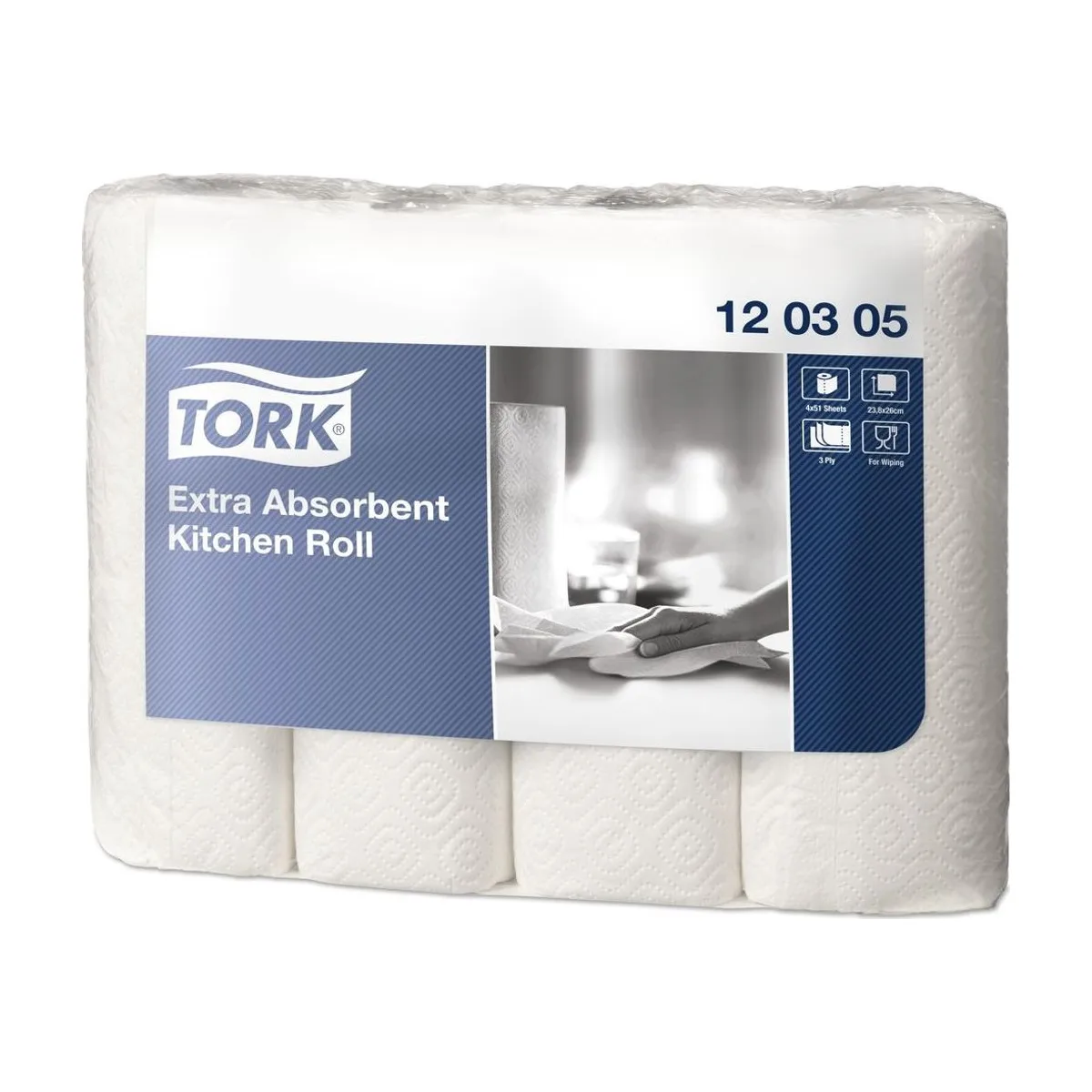 Tork Extra Saugfähige Küchenrolle Weiß – Karton à 12 Rollen