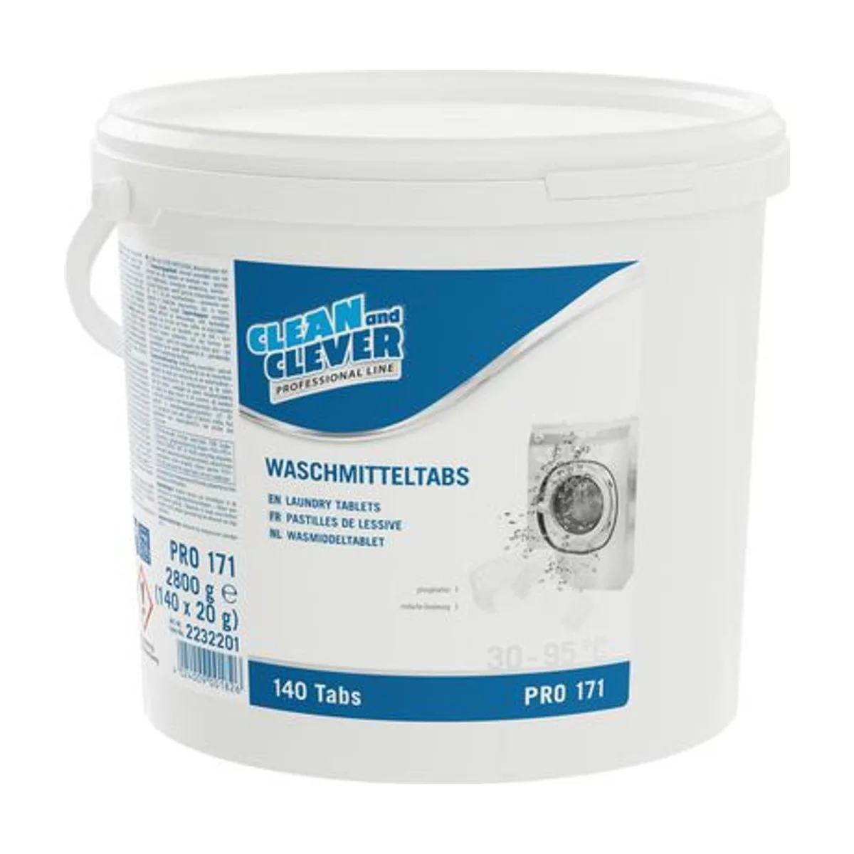 PRO171 Waschmitteltabs, 140 Stück à 20 g – CLEAN and CLEVER PROFESSIONAL – Vollwaschmittel