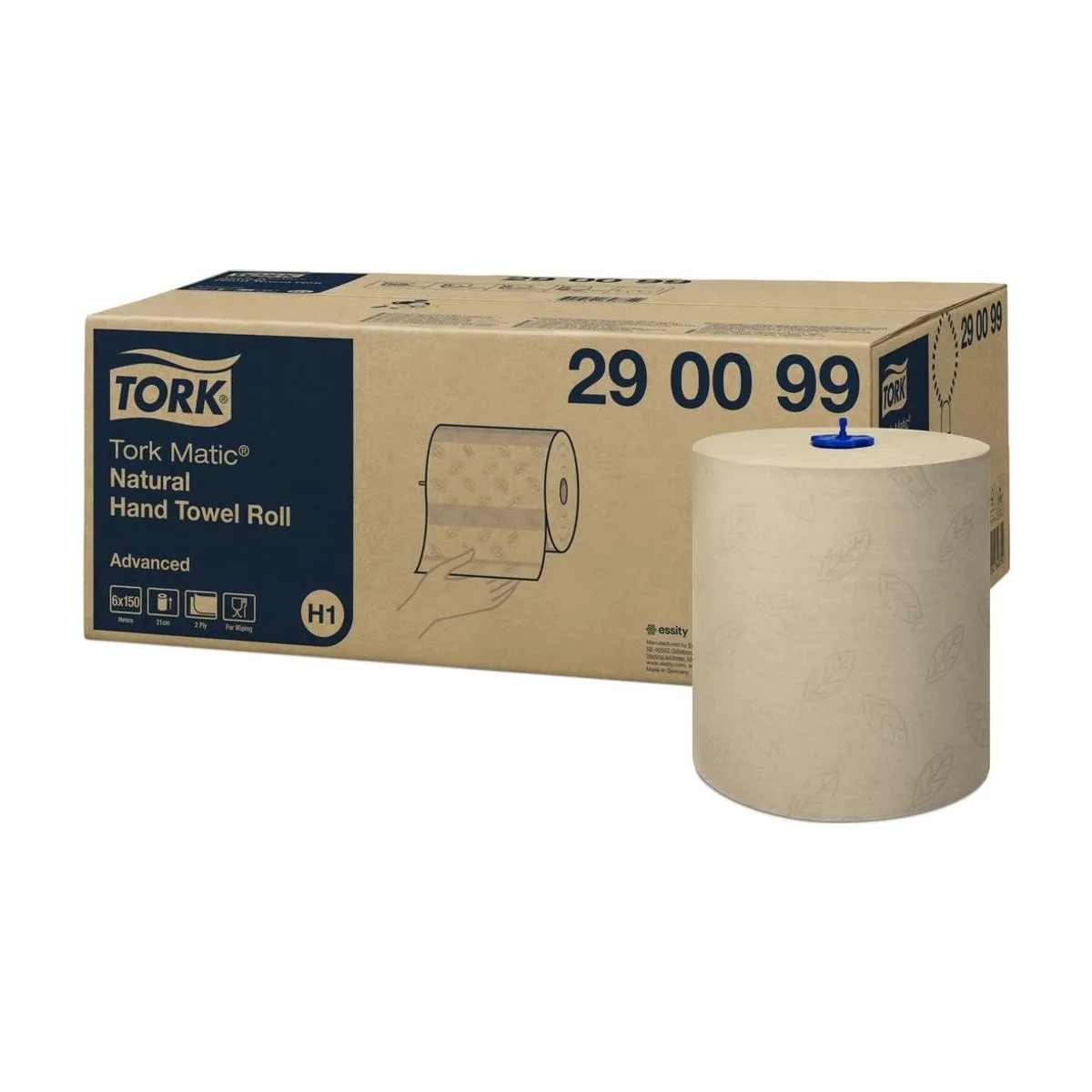 Tork Matic Rollenhandtuch Natur H1, 2-lagig – 6 Rollen à 150 m