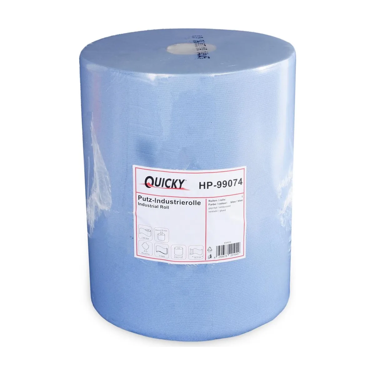 Quicky Putzpapier-Rolle, 3-lagig, Recycling, 1.000 Blatt – QUICKY – Industriepapierrollen