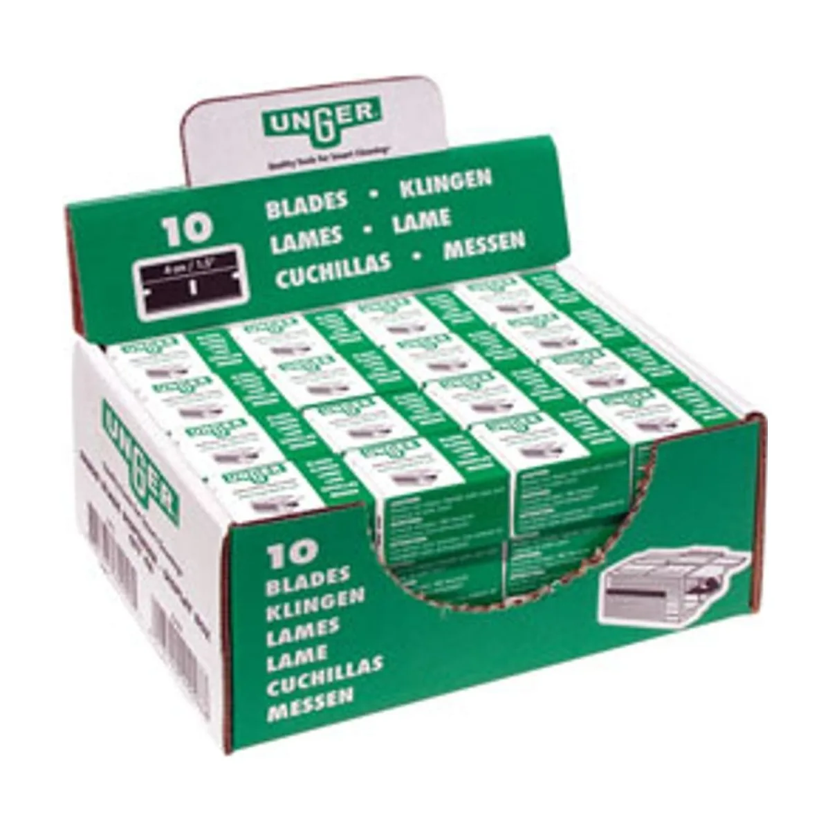 UNGER Bügelklingen 4cm 10Stk – in Display-Box – UNGER – Schaber & Klingen