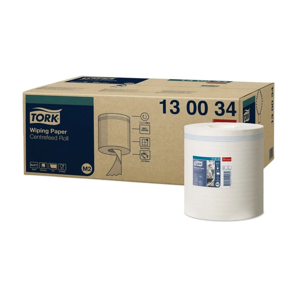 Tork Innenabrollungs-Papierwischtücher Weiß M2 – Karton à 6 Rollen