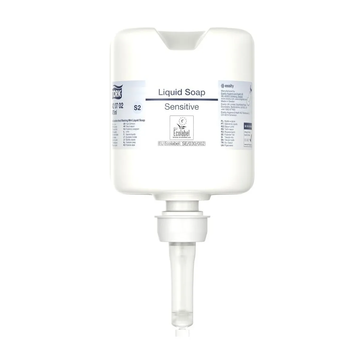 Tork Sensitive Mini Flüssigseife S2 – 8 × 475 ml – Weiß