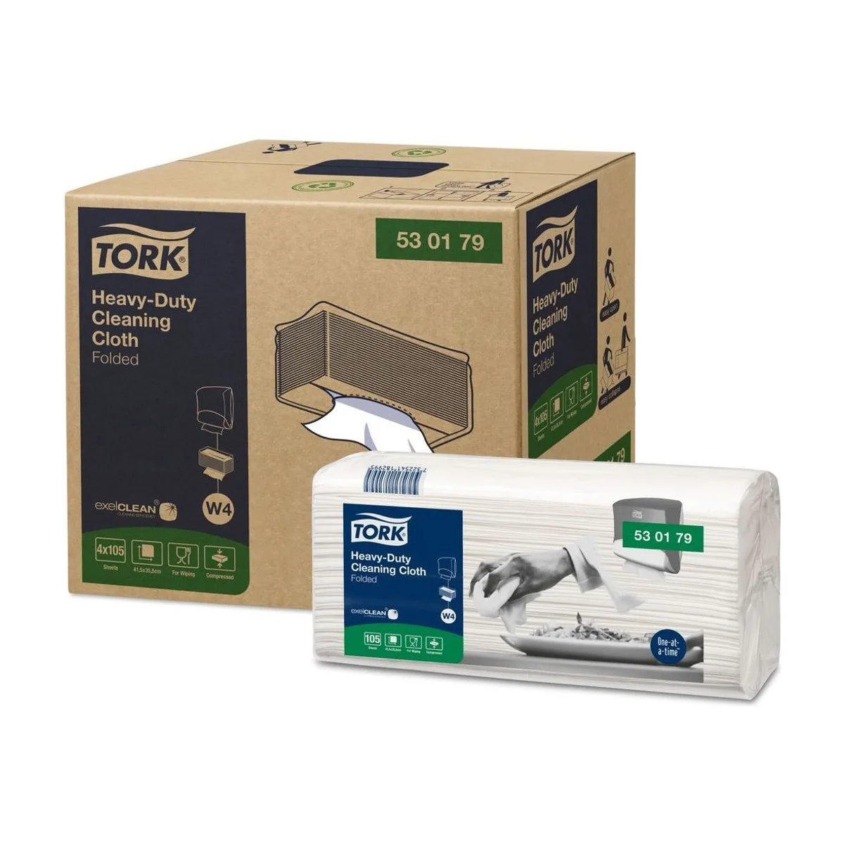 Tork Extra Starke Reinigungstücher Weiß W4 – Karton à 4 Packungen