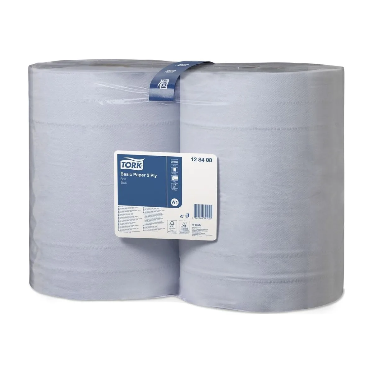 Tork Standard-Papierwischtücher, Rolle Blau W1 – Karton à 2 Rollen