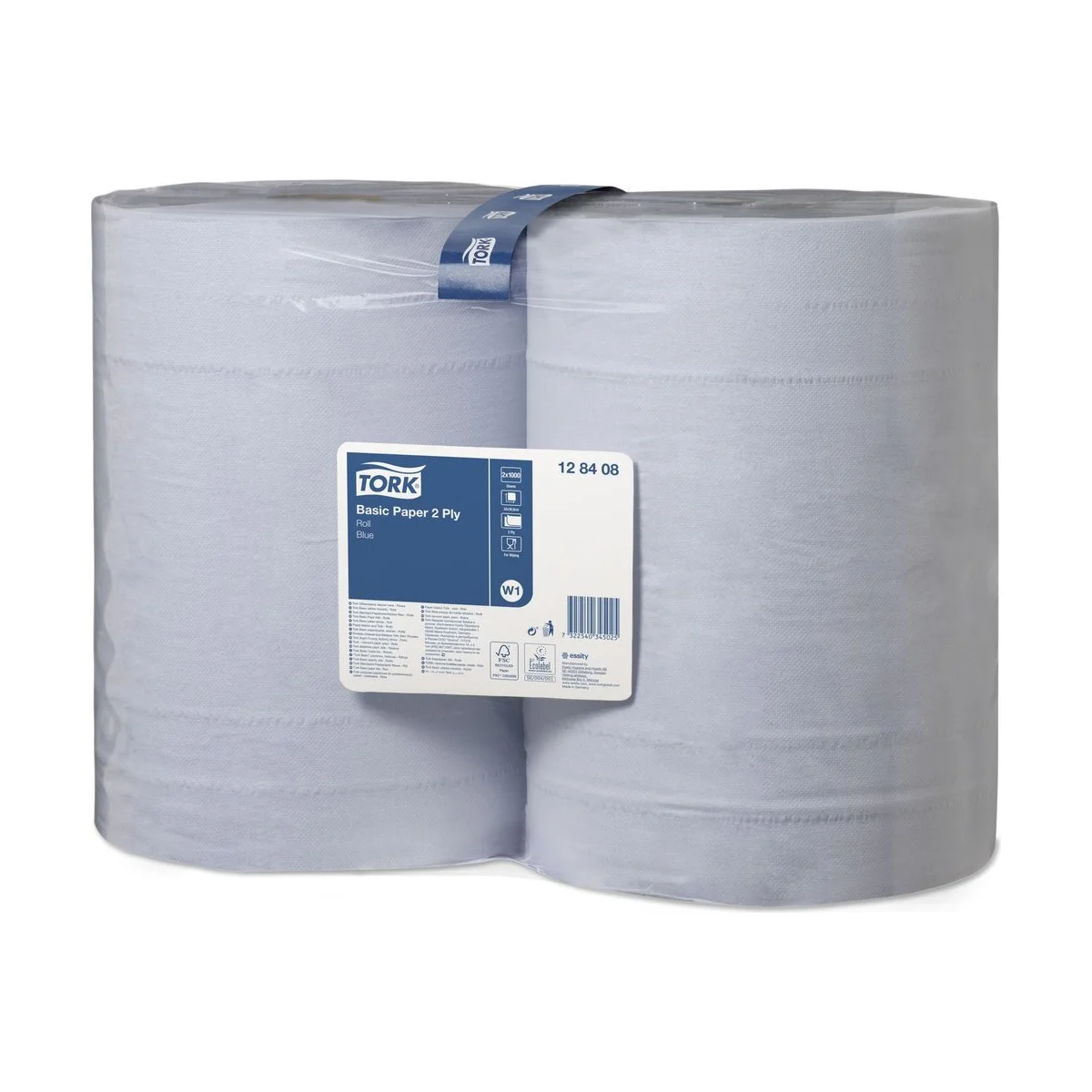 Tork Standard-Papierwischtücher, Rolle Blau W1 – Karton à 2 Rollen – Tork – Putzrollen
