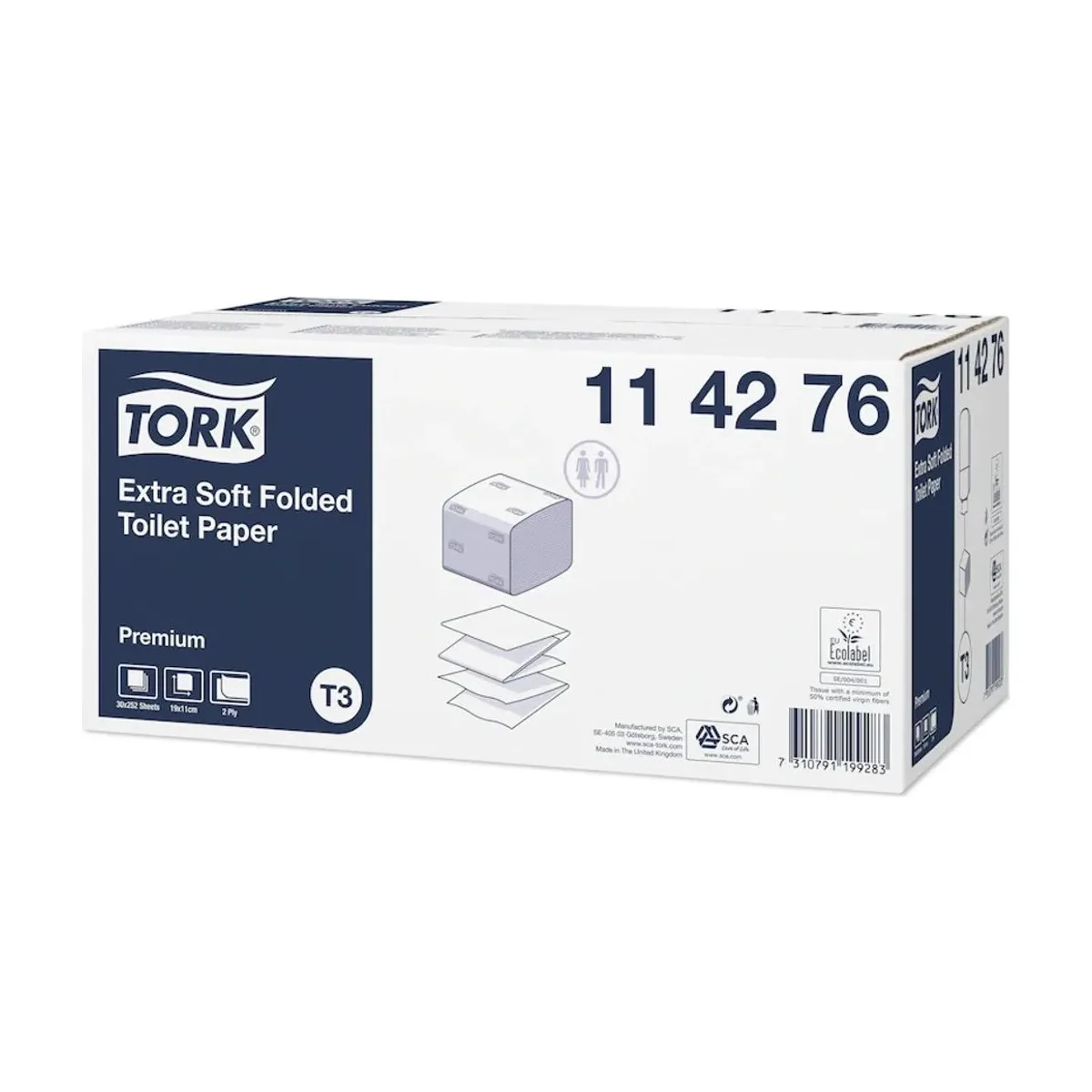 Tork extra weiches Einzelblatt-Toilettenpapier Weiß T3, 2-lagig – 30 × 252 Blatt