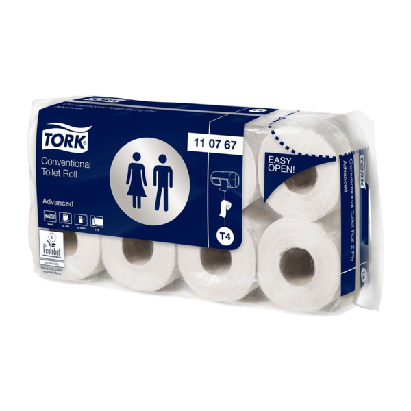 TORK - Kleinrollen Toilettenpapier – 2-lagig - 250 Blatt