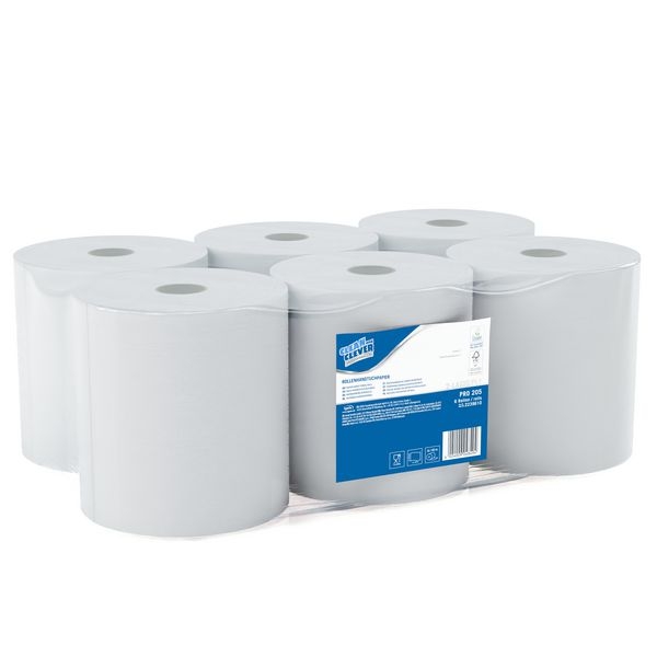 PRO205 Rollenhandtuchpapier 2lg CLEAN and CLEVER hochweiß Zellstoff Autocut 6Rll à 140m
